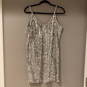 Silver Sequin Top/mini dress